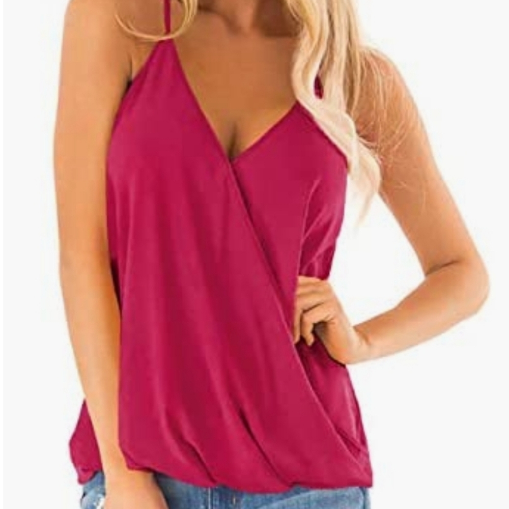 Deep V Neck Wrap Tank Top
